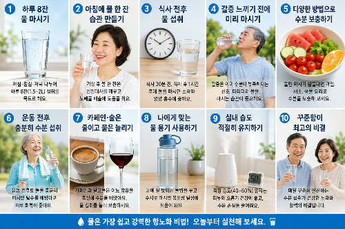 노화 예방 수분 섭취 10가지 실천법