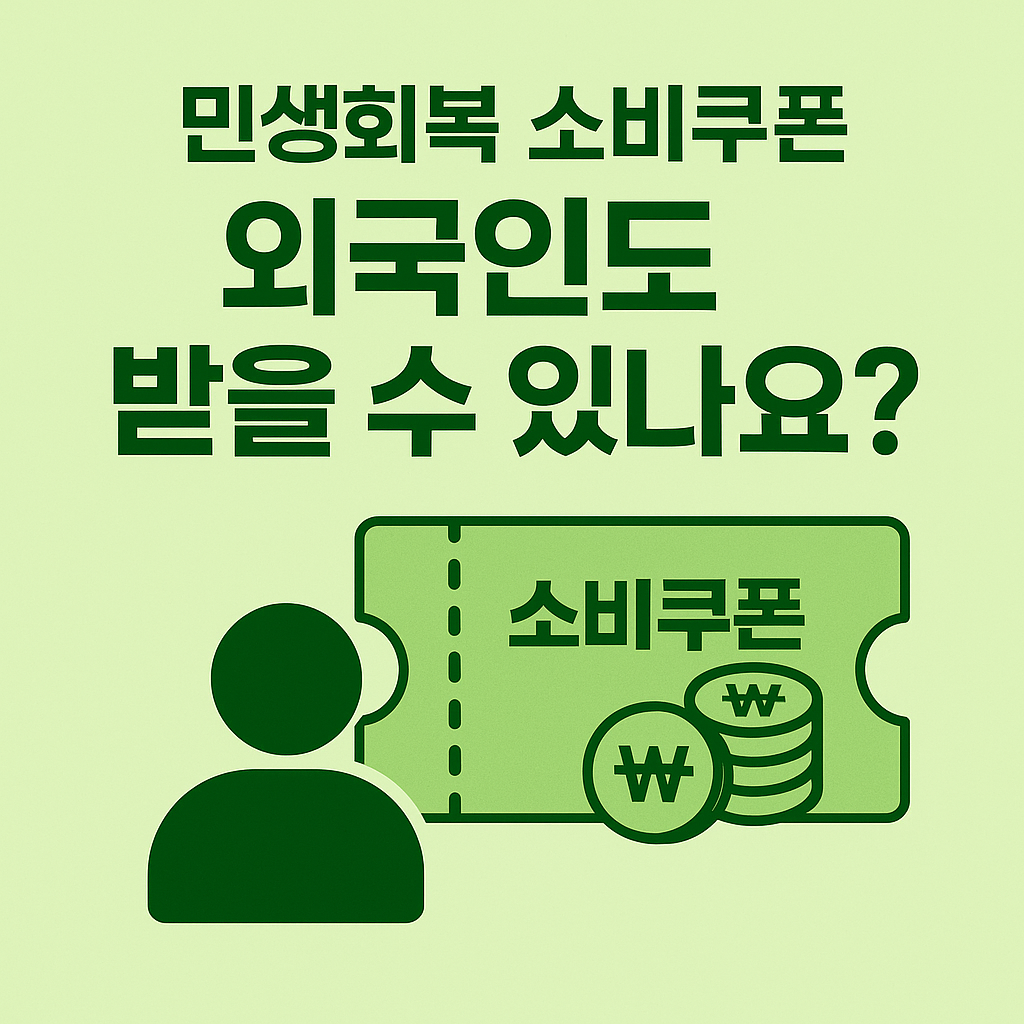 민생회복 소비쿠폰, 외국인도 받을 수 있나요?