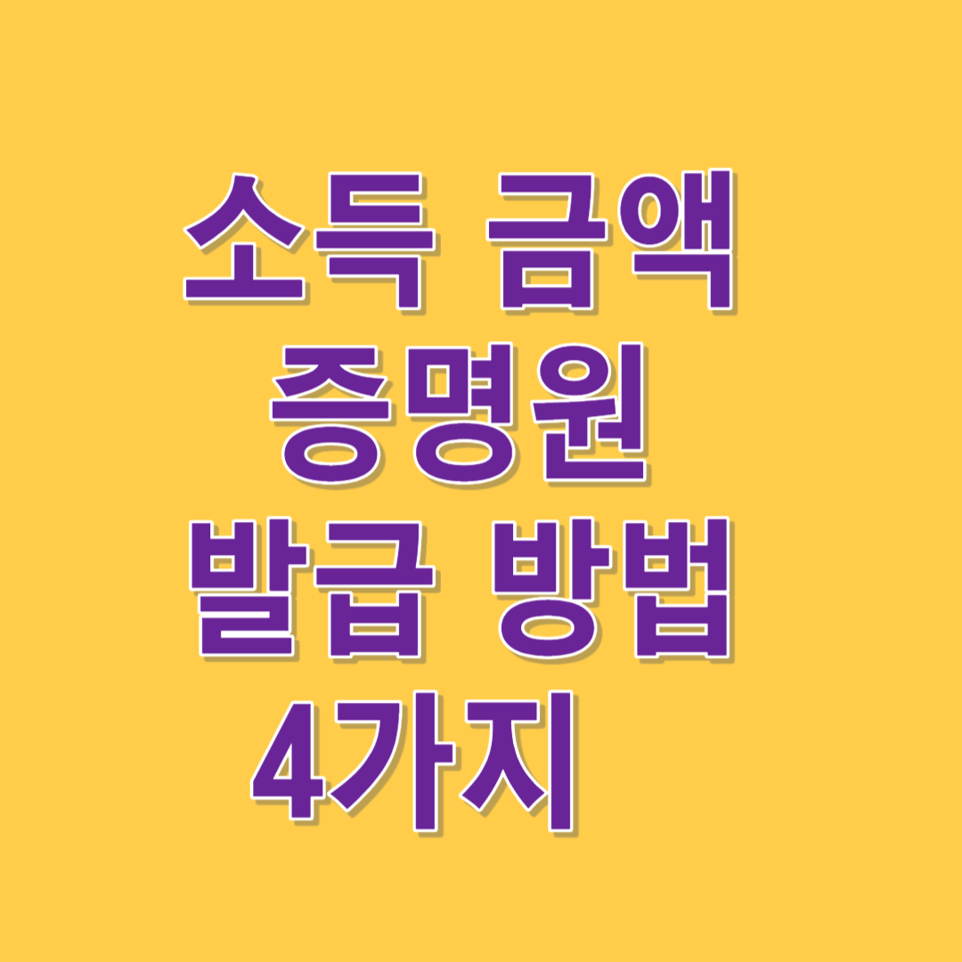 소득 금액 증명원 즉시 발급