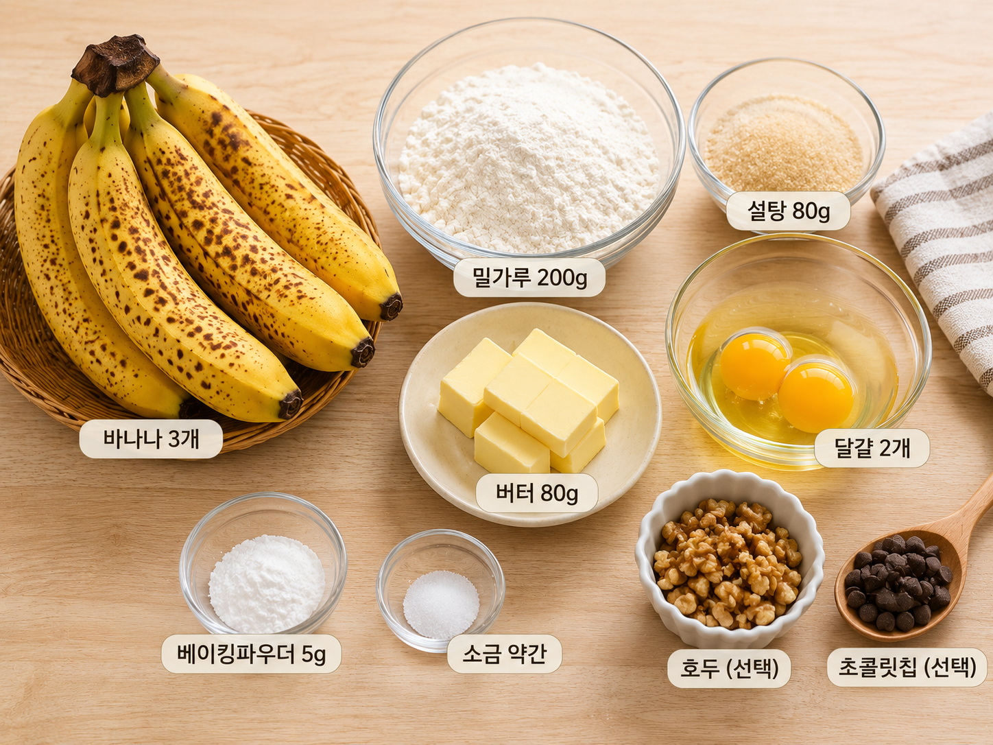 바나나빵 기본재료