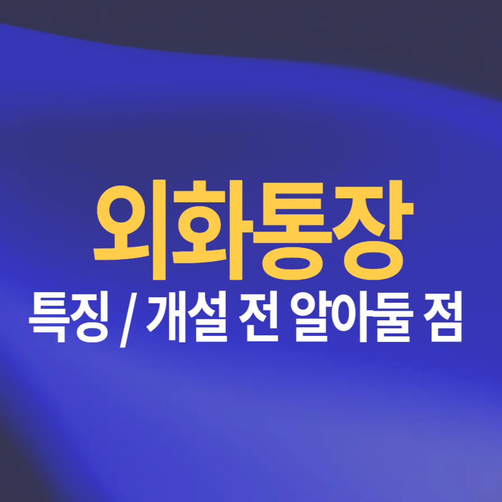 외화통장 만들기 전 알아둘 점 및 특징