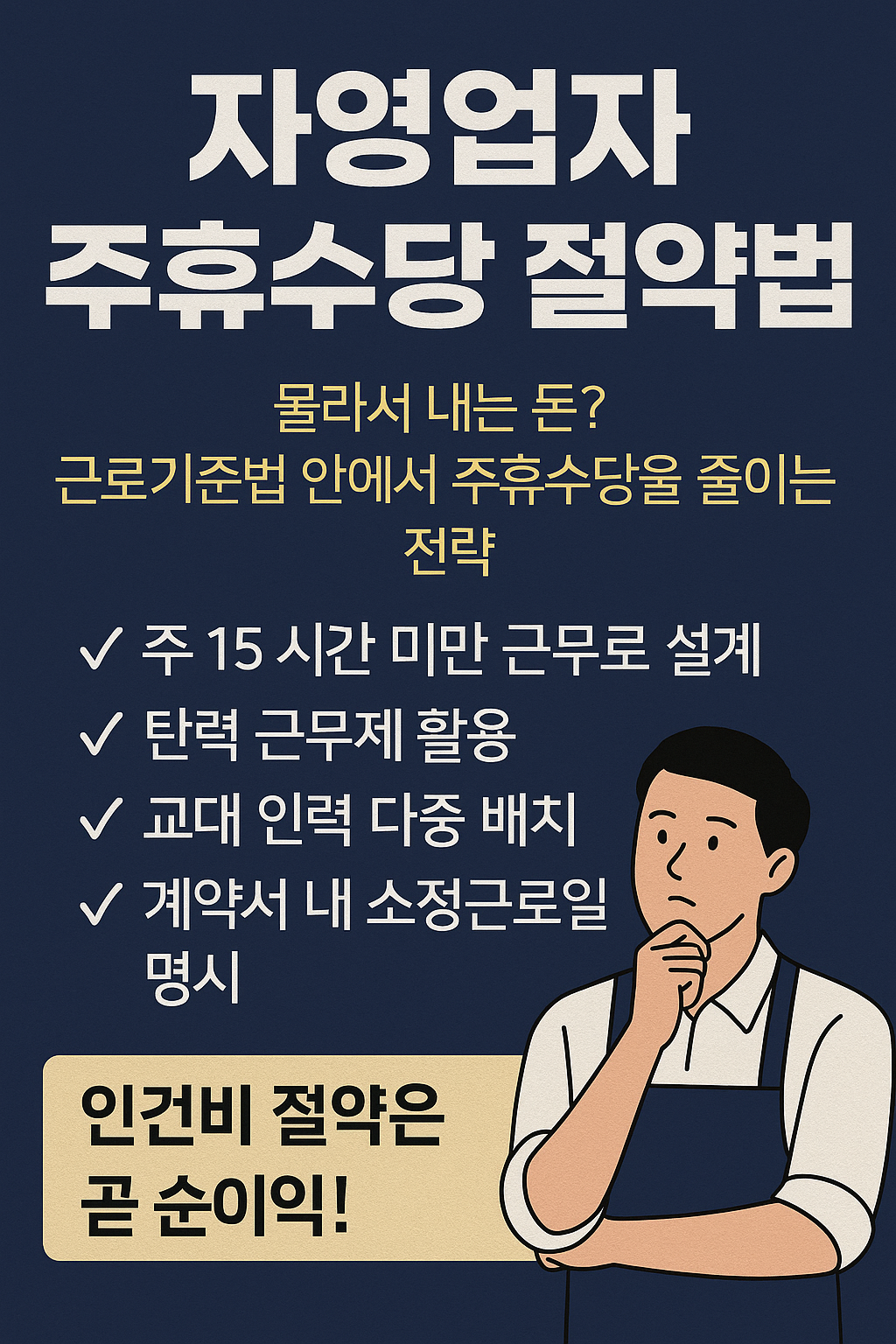 자영업자라면 꼭 알아야 할 주휴수당 절약법관련 사진자료