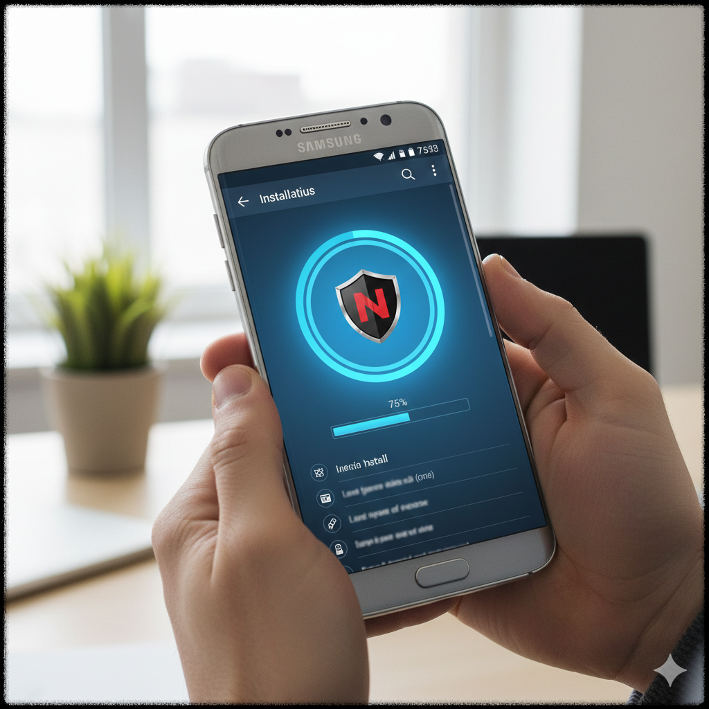 Android 스마트폰에서 백신 앱을 설치하는 화면