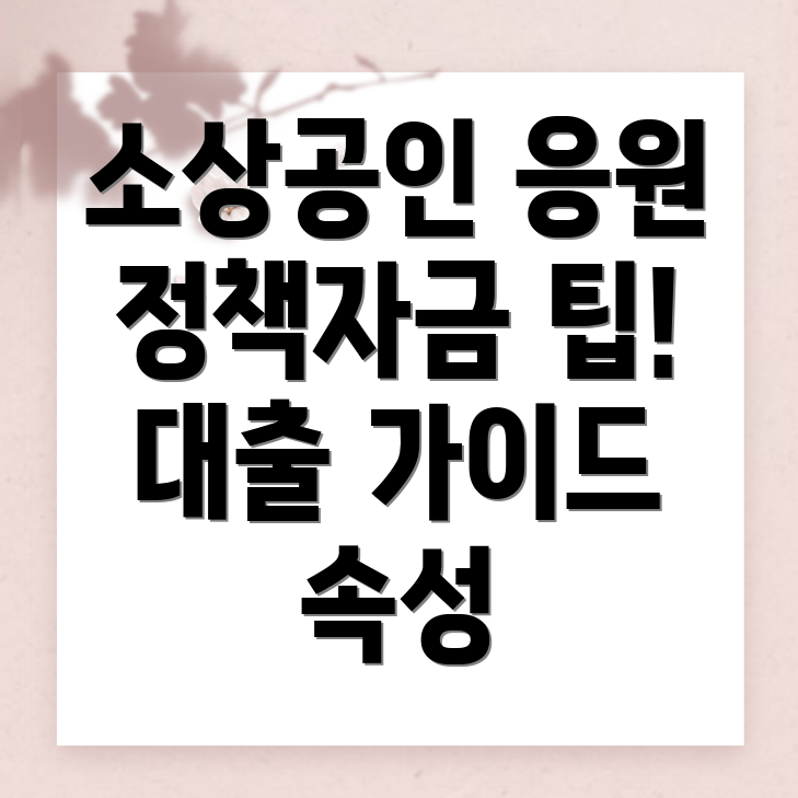 소상공인 정책자금 대출