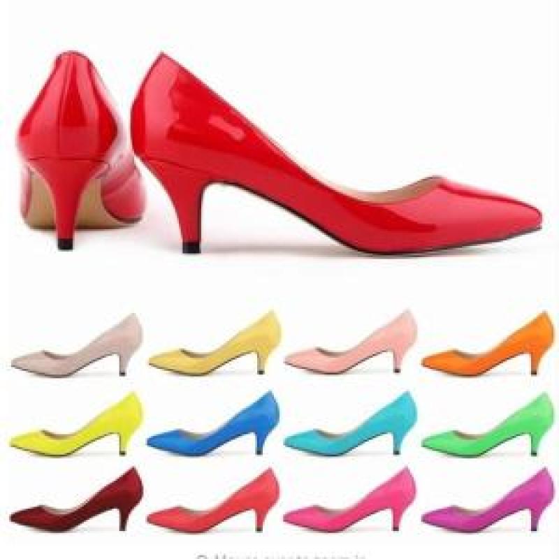 면접에빛구두 여성용 기본 얇은 보석 둥근코하이 슈콤마보니