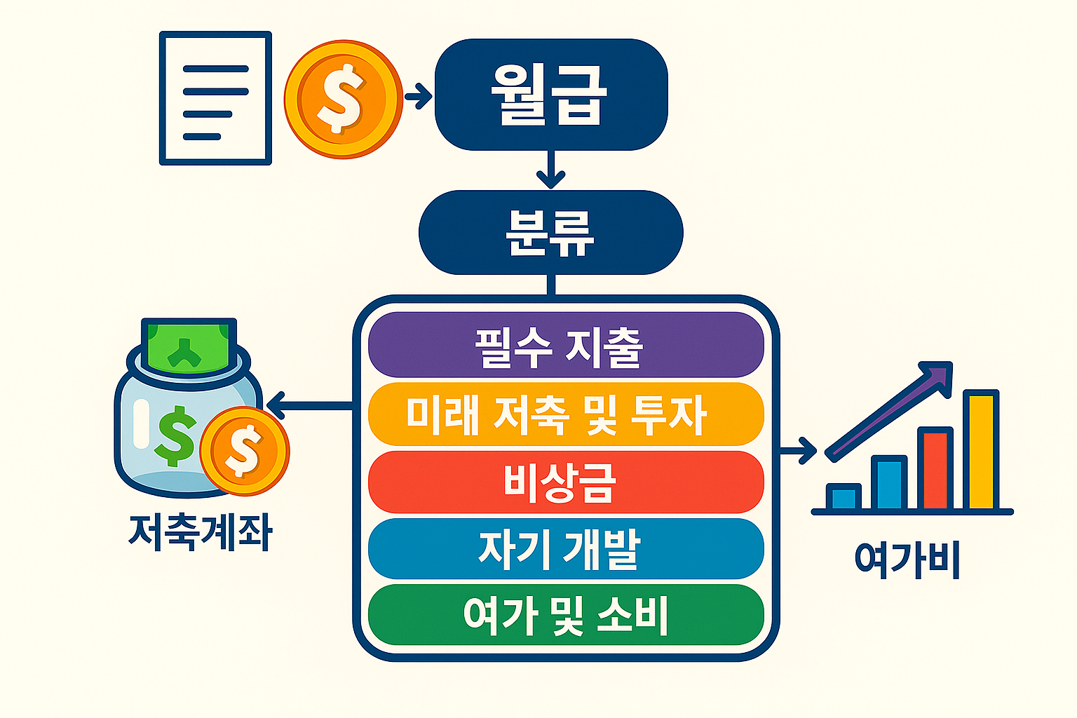 "<재무설계>급여사용:월급의 목적을 나누는 습관"에 대한 이미지입니다.