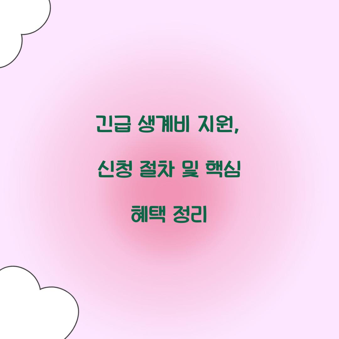 긴급 생계비 지원