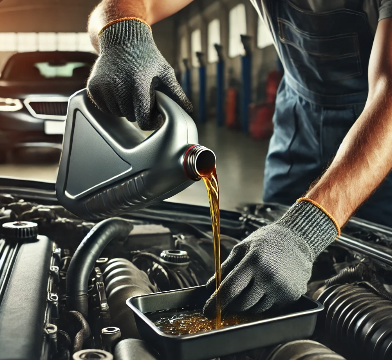 엔진에 대한여 정비하고있는 사진