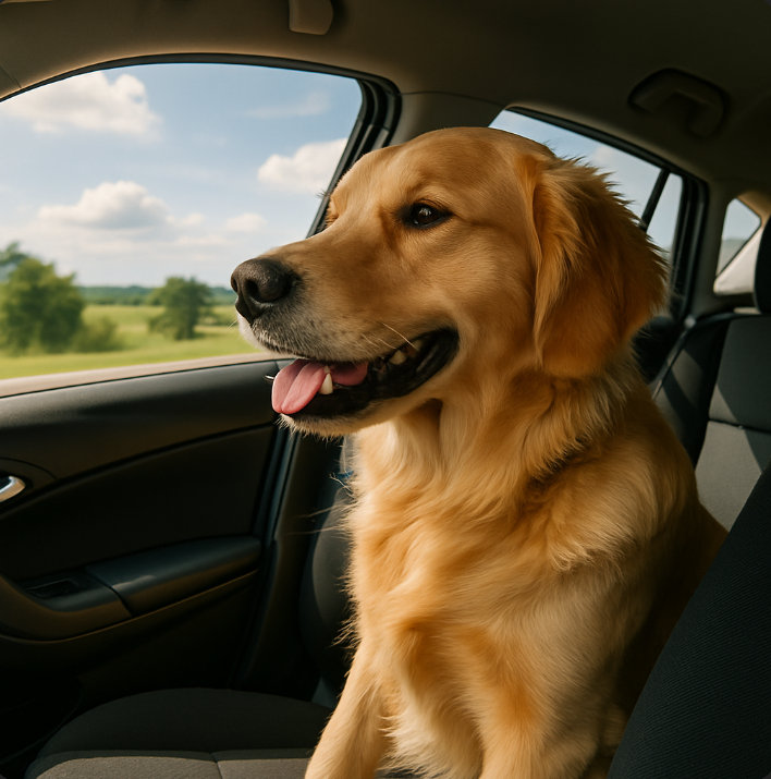 강아지 차량 탑승 이미지
