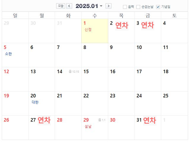 2025년 황금연휴