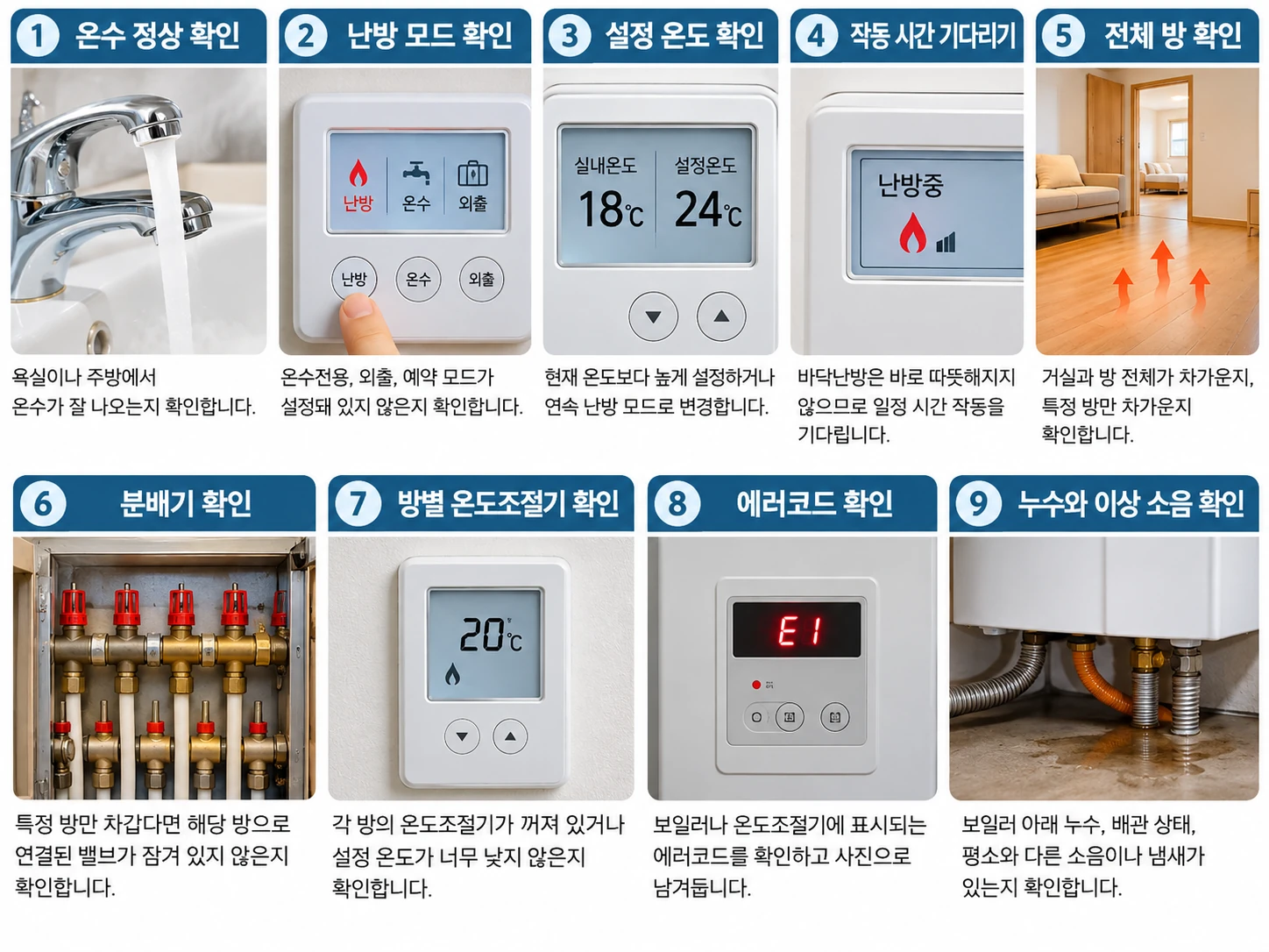 보일러 난방 안 될 때 확인 순서