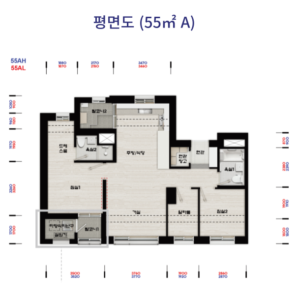 서울대방 신혼희망타운 평면도 55A