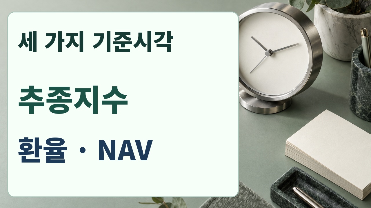 ETF 주문 전 확인할 세 가지, 추종지수 기준시각·환율 기준시각·NAV 기준시각