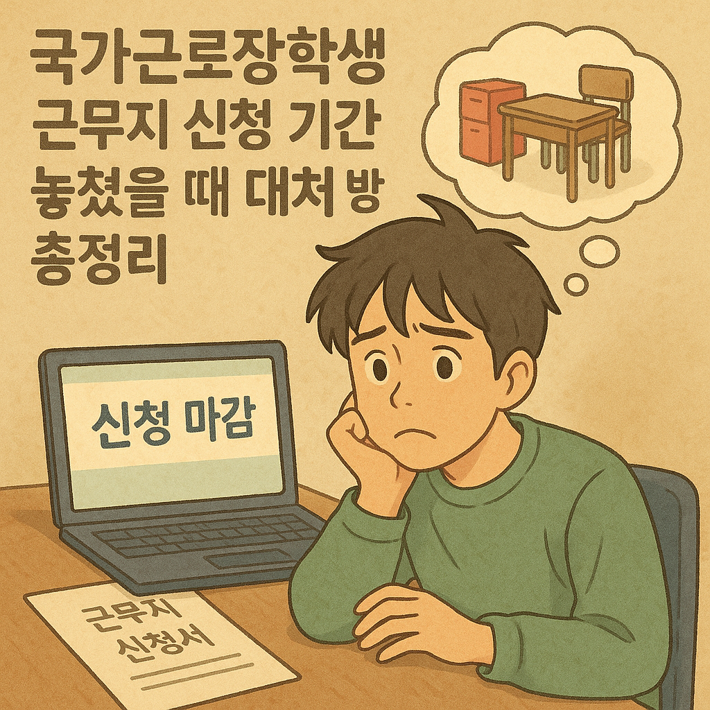 국가근로장학금 근무지 신청 기간 놓쳤을 때 대처 방법 총정리