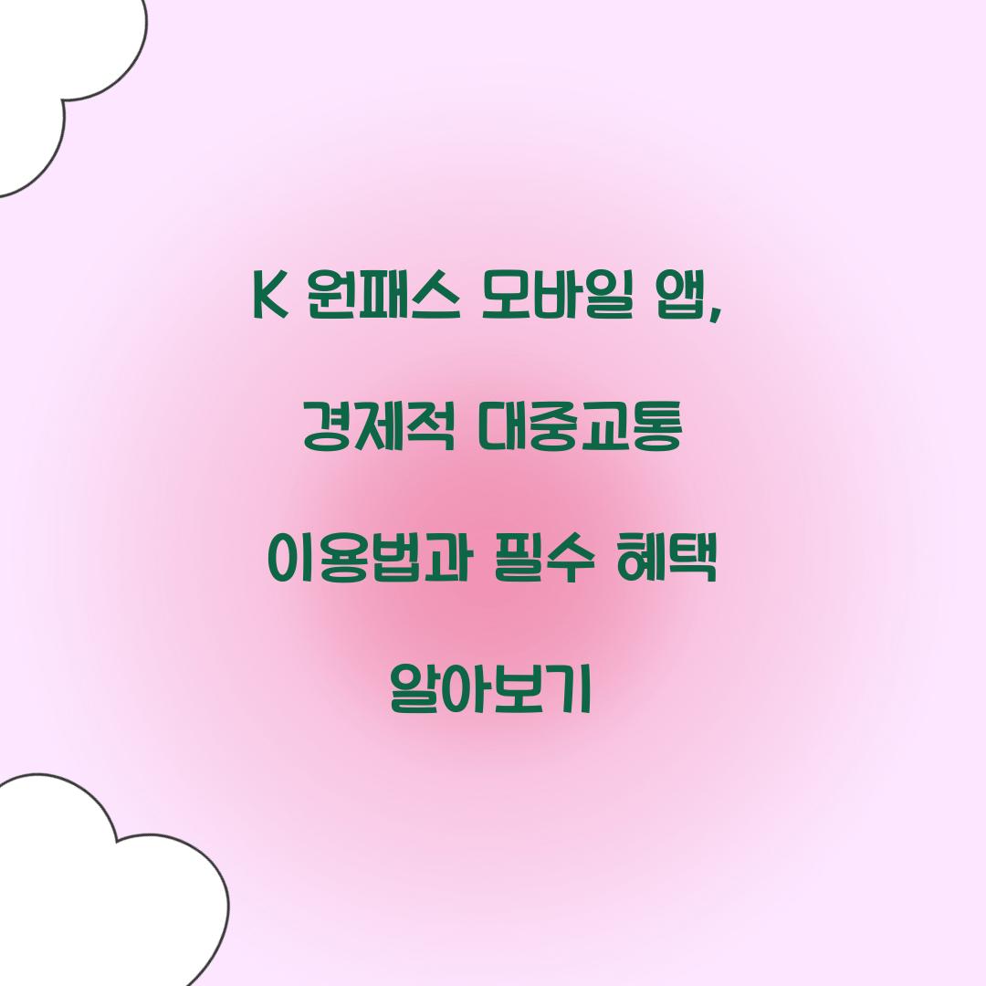 K 원패스 모바일 앱