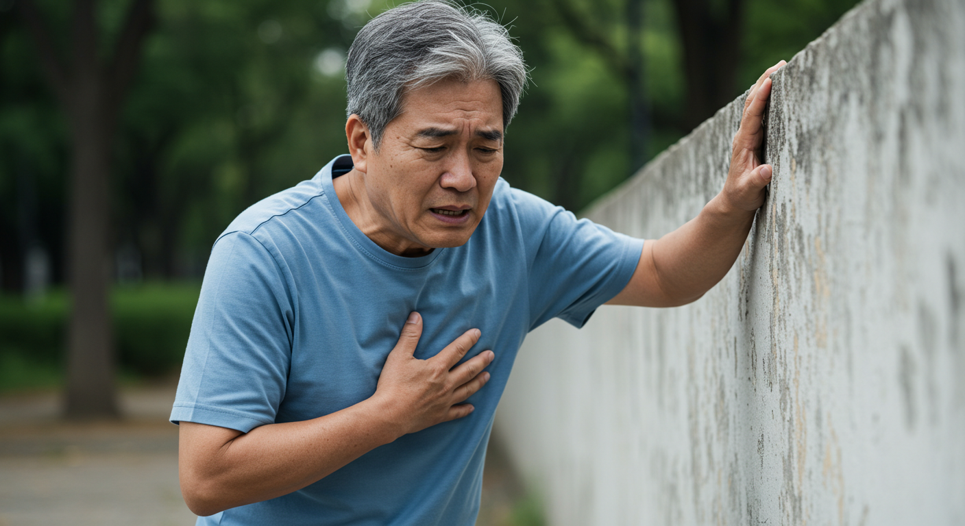 50대 걷다가 협심증 초기 증상으로 고통 호소