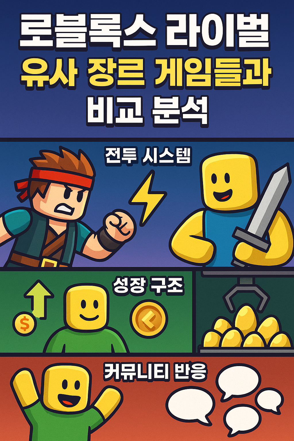 로블록스 라이벌, 유사 장르 게임들과 비교 분석