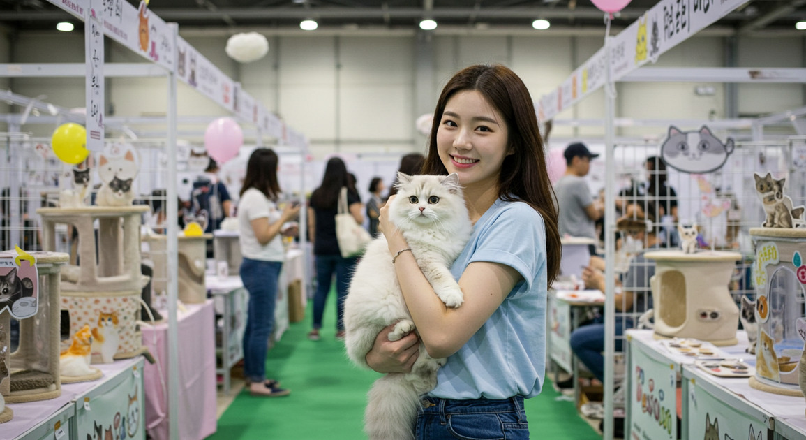 궁디팡팡 캣페스타 즐기는 고양이와 집사 이미지