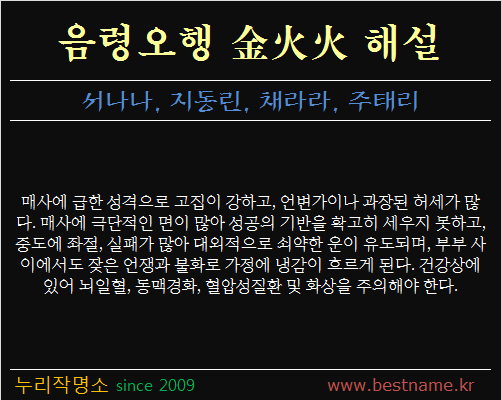 음령오행-금화화-해설