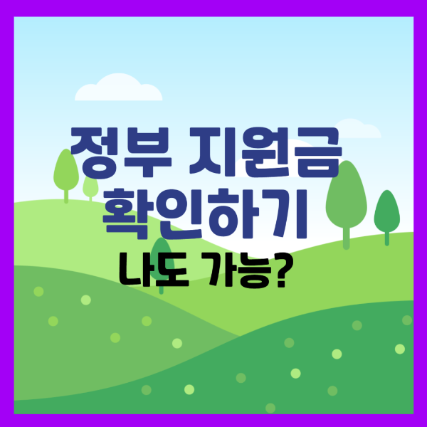 정부 지원금 확인하기