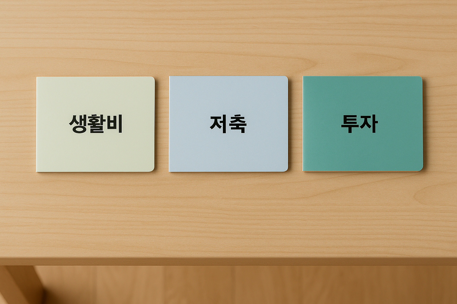 생활비, 저축, 투자 통장으로 나눠 관리하는 모습