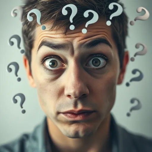 말을 하려고 노력하지만 단어가 잘 떠오르지 않아 혼란스러워하는 사람의 표정이나 입술을 클로즈업합니다. 주변에 물음표나 뭉개지는 듯한 글자 효과를 삽입하여 어려움을 시각화합니다.