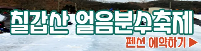청양 알프스마을 칠갑산 얼음분수축제 숙박
