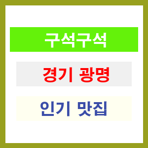 경기 광명 인기 맛집 업소들