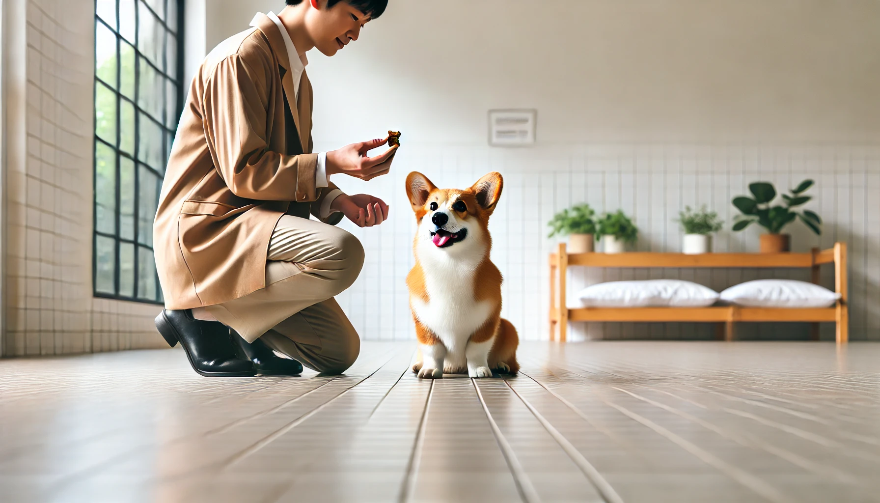 웰시코기 훈련하는 모습