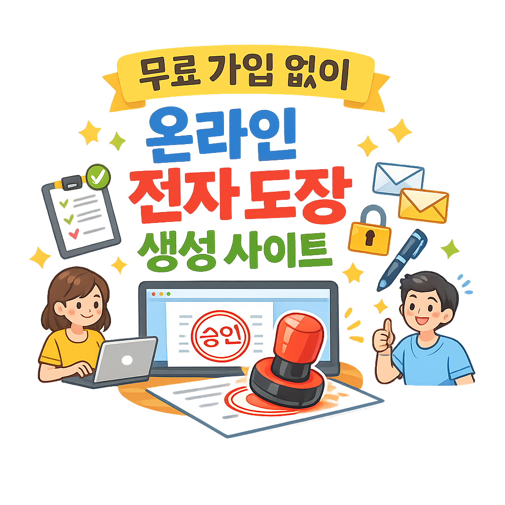 무료 가입 없이 온라인 전자 도장 생성 사이트 설정 방법