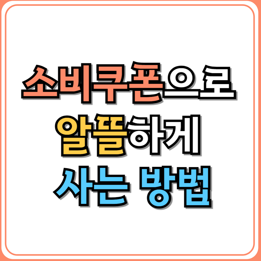 소비쿠폰으로 알뜰하게 사는 방법