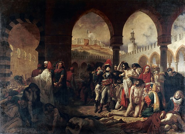 앙투안 장 그로의 대표작 Bonaparte visitant les pestif&eacute;r&eacute;s de Jaffa, 1804