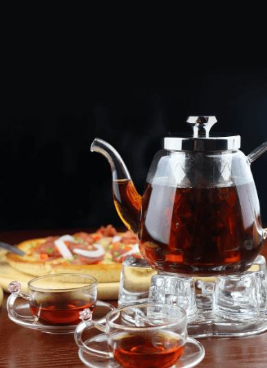 잉글리시 블랙퍼스트 이해하기, 유리티팟과 유리잔