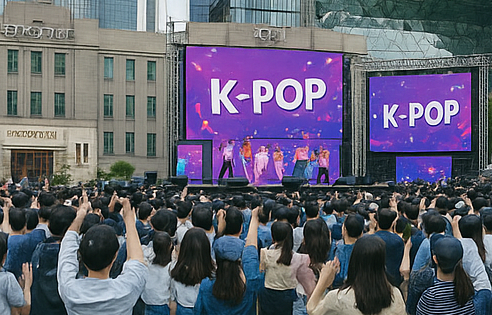 케이팝공연하는 사진