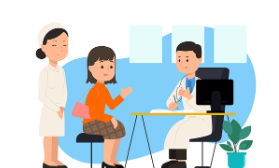 병원에서 상담중인 환자