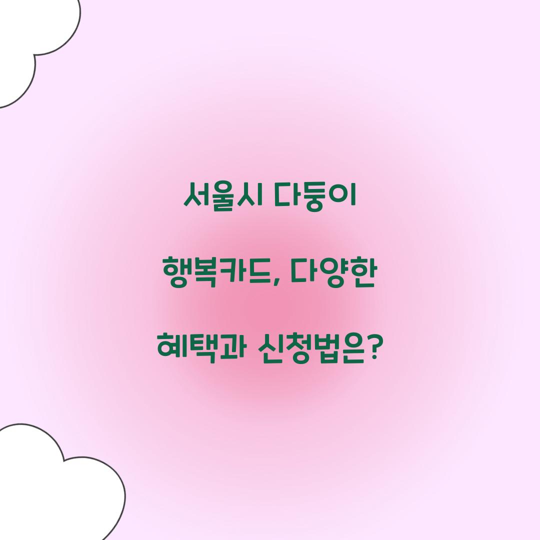 서울시 다둥이 행복카드