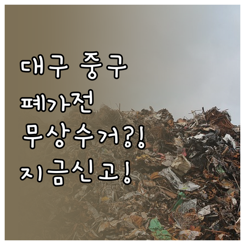 대구 중구 폐가전 무상 방문 신고 절..