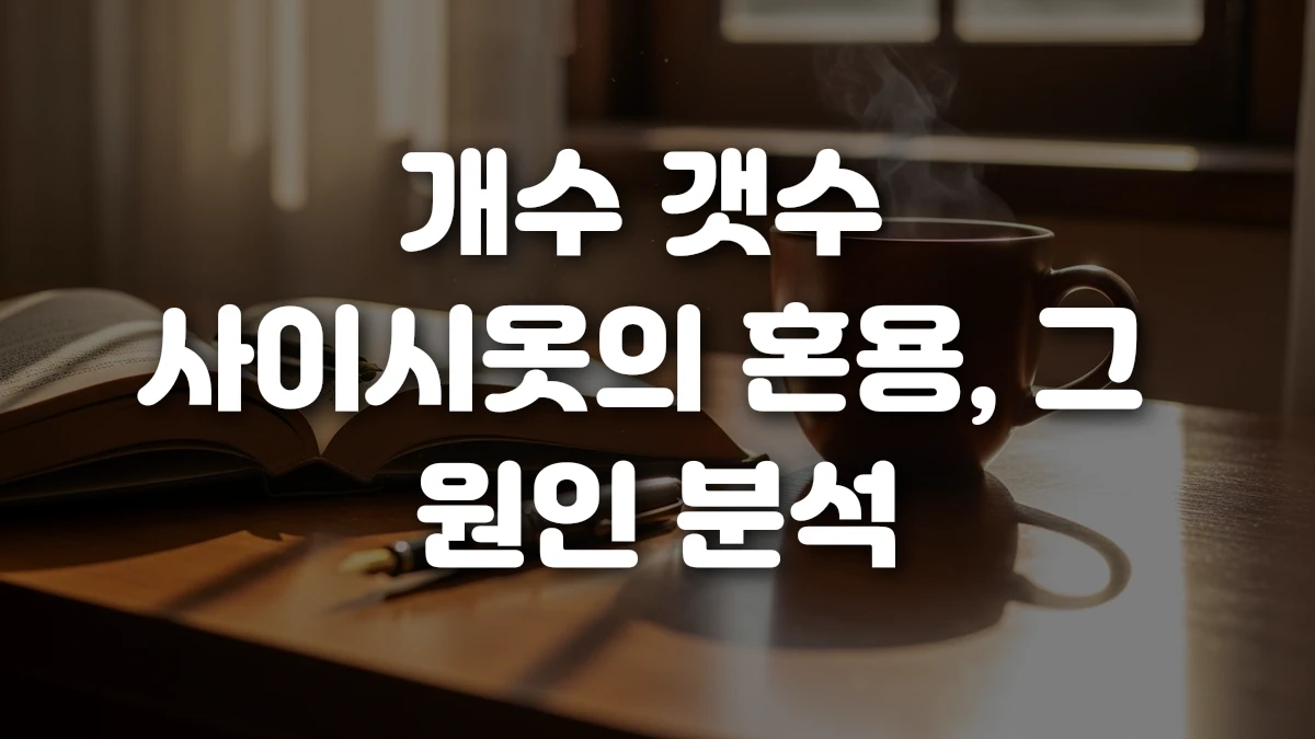 개수 갯수 사이시옷의 혼용 그 원인 분석