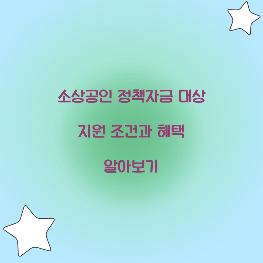 소상공인 정책자금 대상