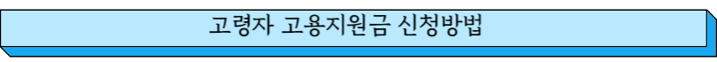 고령자 고용지원금 신청방법