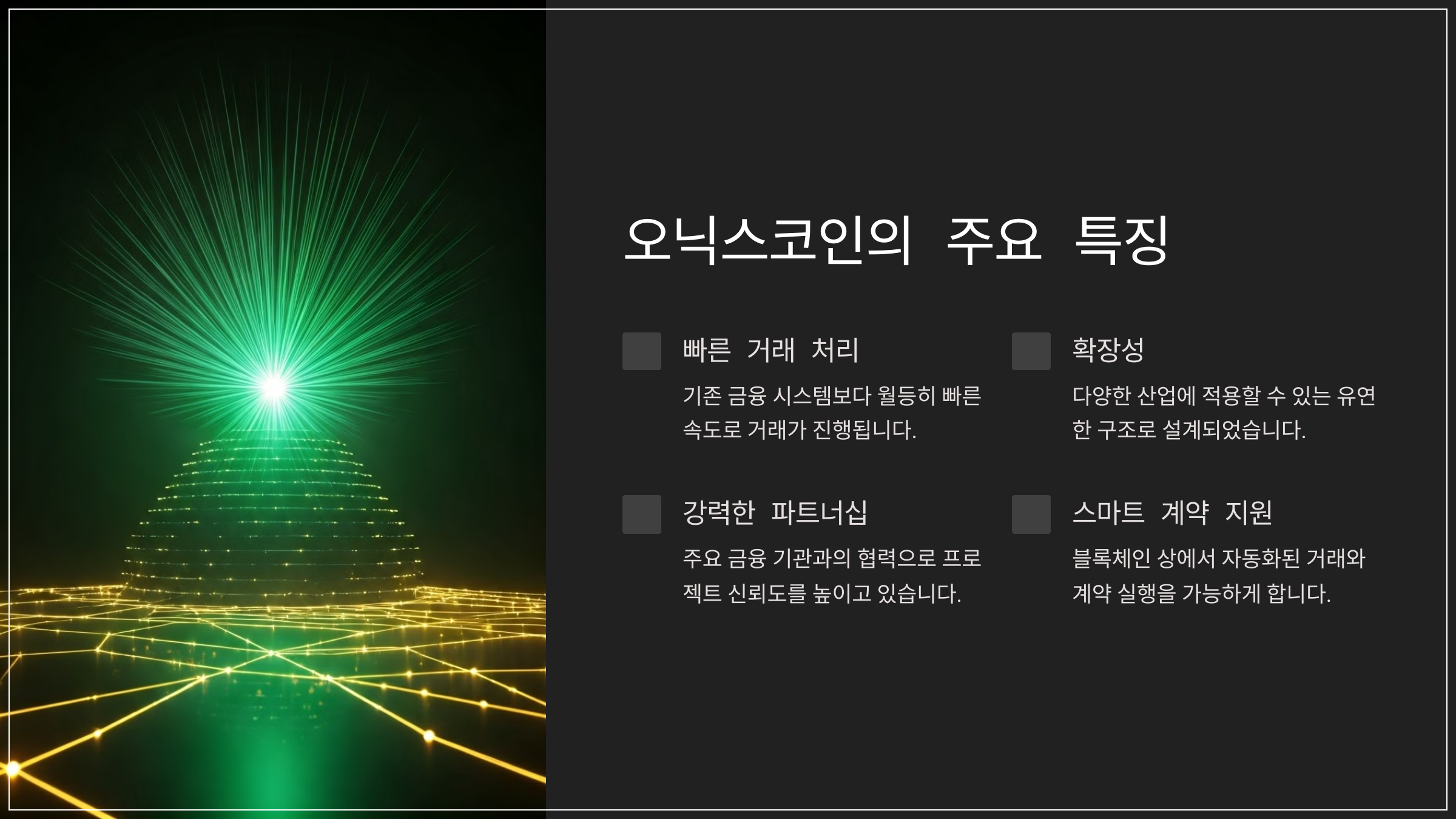 오닉스코인의 주요 특징