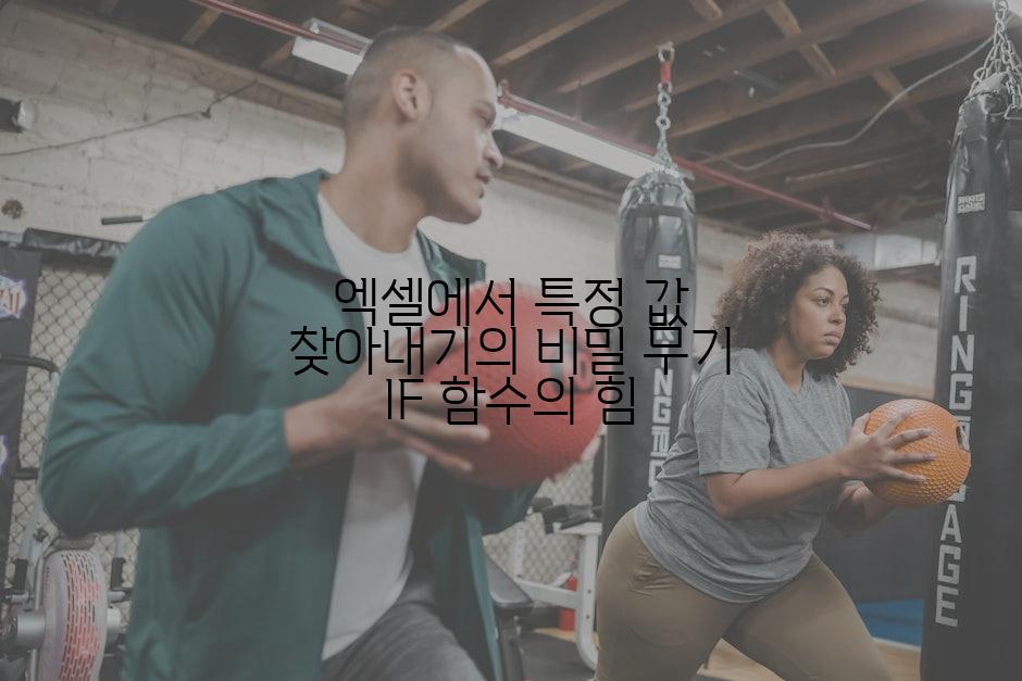 엑셀에서 특정 값 찾아내기의 비밀 무기 IF 함수의 힘
