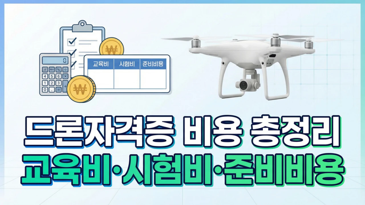 드론자격증 비용과 교육비 시험비용 준비비용을 정리한 대표이미지