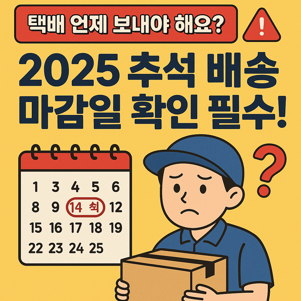 2025 추석 배송 마감일 확인 필수!
