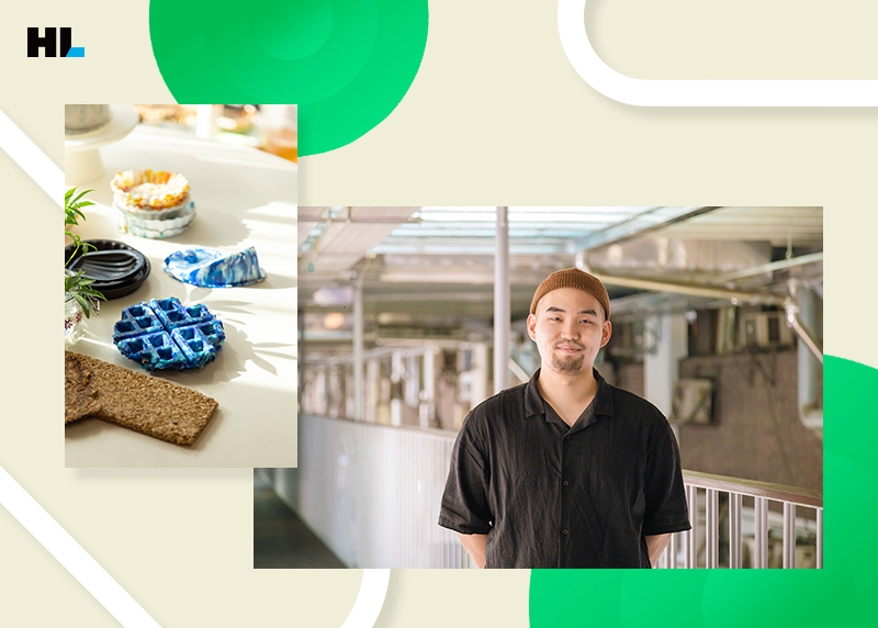 다양한 재료로 업사이클링 소재를 만들고 있는 박형호 작가