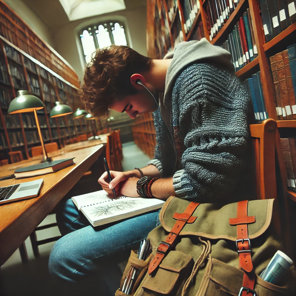 내성적인 대학생 이미지