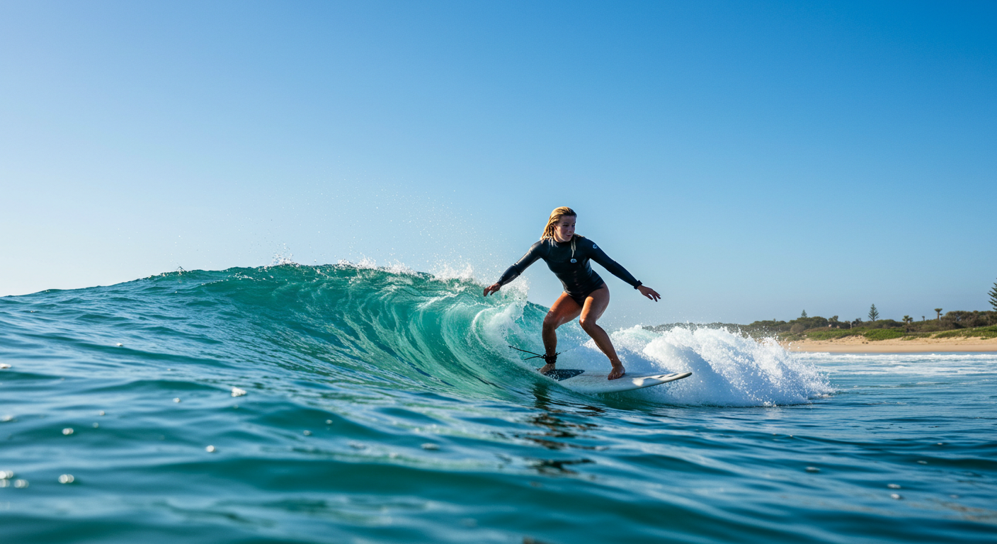 바다위에서 서핑을 즐기는 모습