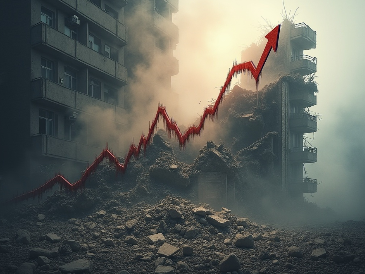 미분양 증가추세에 따른 공포분위기 조장 그래프