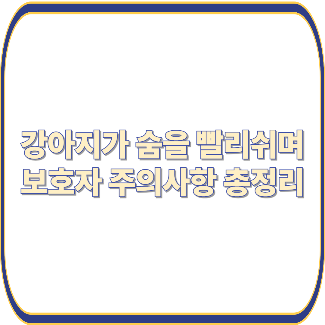 잘 자던 강아지가 갑자기 숨을 빨리 쉰다면? 보호자 주의사항 총정리