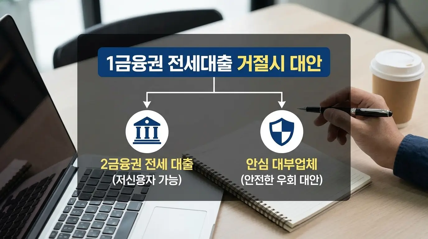 1금융권 전세대출 거절 시 저신용자도 가능한 2금융권 전세 대출 및 안심 대부업체를 통한 안전한 우회 대안